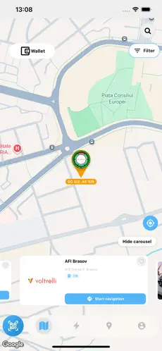 Harta stațiilor de încărcare Voltrelli